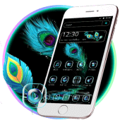 Blue Black Feather Theme Apk