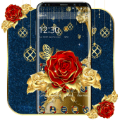 Classic red and gold rose theme Apk