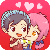 Happy Valentine's Day - Chibi Couple Sticker Apk