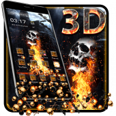 Fire Dark Skull Gravity Theme Apk