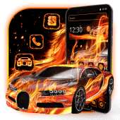 Luxury Burning Fire Car Theme Apk