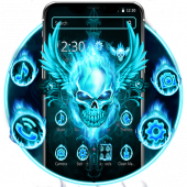 Flaming Skull Wings Theme Apk