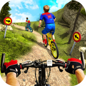 Downhill Superhero Kids Bicycle Rider: MTB Cycle Apk