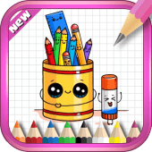 How to Draw Cute Kawaii School Supplies Apk