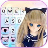 Anime Girl Doll Keyboard Background Apk