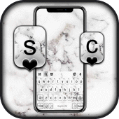 Black White Marble Keyboard Background Apk