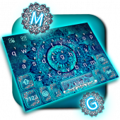 Blue Galaxy Mandala Keyboard Theme Apk