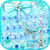 Blue Paris Butterfly Keyboard  Apk