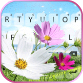 Blue Sky Flowers Keyboard Background Apk