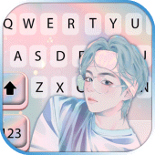 Cartoon Kpop Boy Keyboard Background Apk