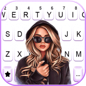 Cool Blond Girl Keyboard Background Apk