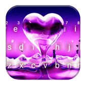 Crystal Heart Drop Keyboard Theme Apk