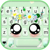 Cute Cartoon Eyes Keyboard Background Apk