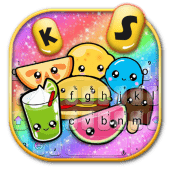 Cute Galaxy Face Fruit Keyboard Theme Apk