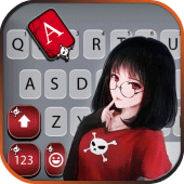 Cute Intellect Girl Keyboard Background Apk