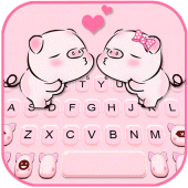 Cute Piggy Love Keyboard Background Apk