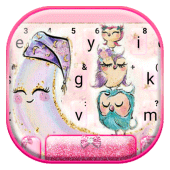 Cute Smile Owl Keyboard Theme Apk