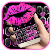 Diamond Sexy Pink Lip Keyboard Theme Apk