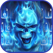 Flaming Ice Skull Keyboard Theme Apk