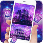 Galaxy Night Tree Keyboard Theme Apk