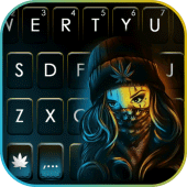 Gangster Mask Girl Keyboard Background Apk