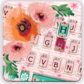 Girly Wall Flower Keyboard Theme Apk