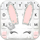 Silver Glitter Bunny Keyboard  Apk