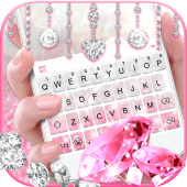 Glittering Pink Diamond Keyboard Theme Apk