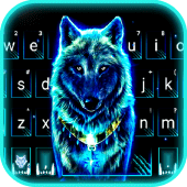 Glow Ice Wolf Keyboard Background Apk