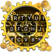 Gold Luxury Clock Keyboard Theme Apk