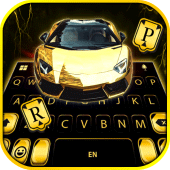 Golden Race Car Keyboard Background Apk