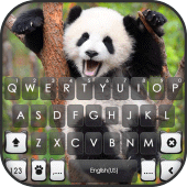 Happy Cute Panda Keyboard Background Apk