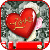 Love Rose Heart Keyboard Theme Apk