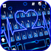 Neon Blue Heartbeat Keyboard T Apk