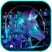 Neon Galaxy Wolf Keyboard Background Apk