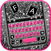 Pink Silver Glitter Keyboard Background Apk