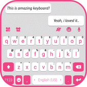 Pink White Chat Keyboard Theme Apk