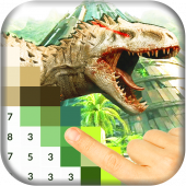 Color by Number: Jurassic Dinosaur Pixel Art Apk