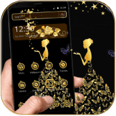 Gold Butterfly Girl Theme Apk