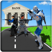 US Police Robot Bank Robbery City Crime Apk