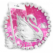 Pink Shine Diamond Swan Theme Apk