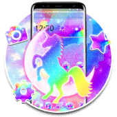 Galaxy Rainbow Glitter Unicorn Theme Apk