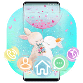 Cute Love Bunny Couple Theme Apk