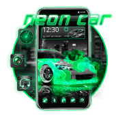 Green Neon Flower Car Theme Apk