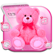 Pink Teddy Bear Cute Theme Apk