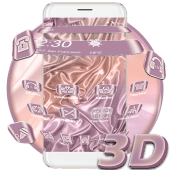 3D Rose Gold Silk Parallax Theme Apk