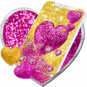 Pink Glitter Heart Theme Apk