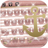 Rose Gold Anchor glitter Theme for Keyboard Apk