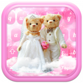 Cute Pink Love Teddy Couple Keyboard Apk