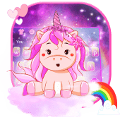 Pink Cute Unicorn Keyboard theme Apk